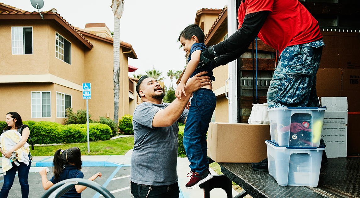 A California family on moving day
