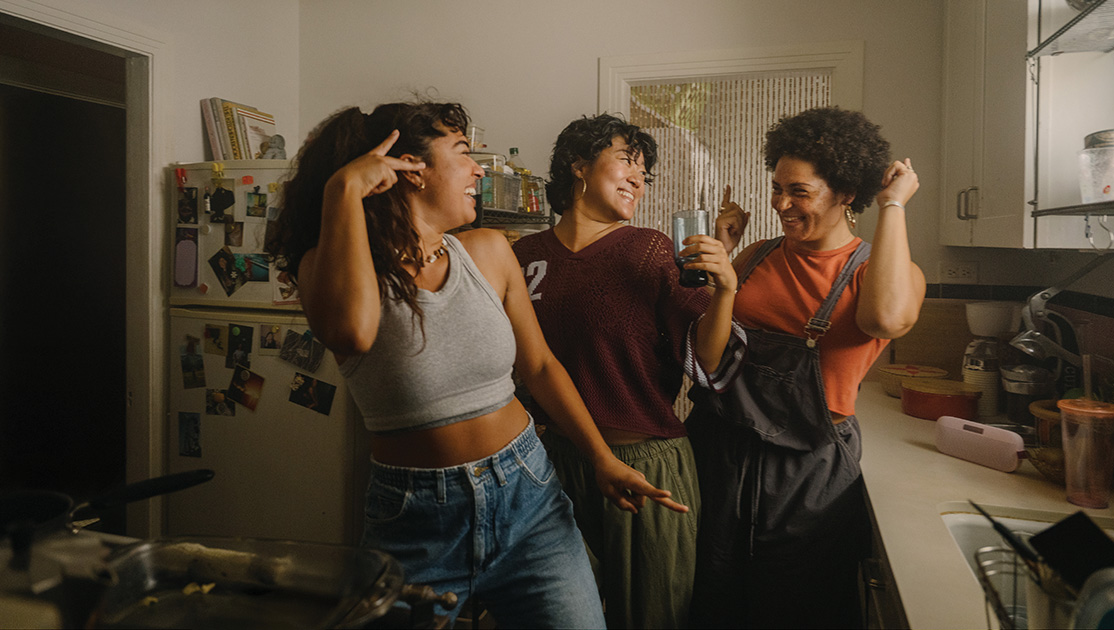Young adults dancing